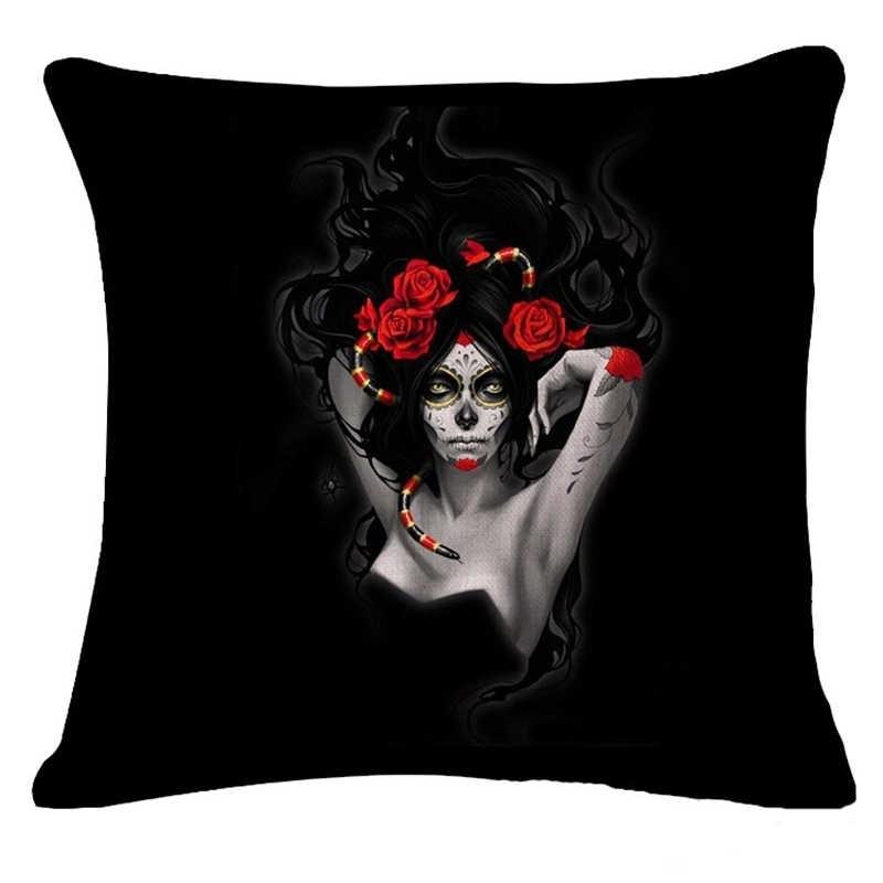 Gold Skull Fashion Pattern Home Decor Pillowcase Cushion Cover