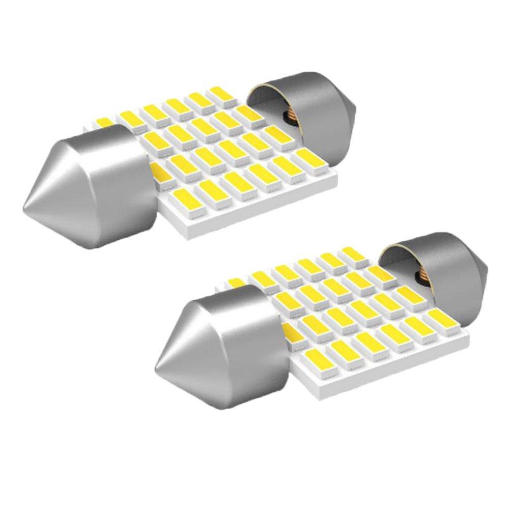 

HooMoo Newest T10x31mm LED Car Lamp White White 24 Row Room Lamp 6500K Compatible with 12-24V Set of 2 T10-31MM-24SMD