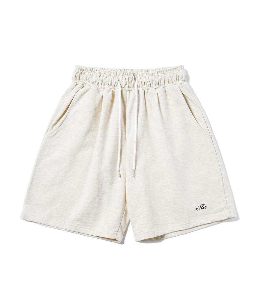 Eseulisseutyudio Lettering Sweatshirt Shorts Oatmeal