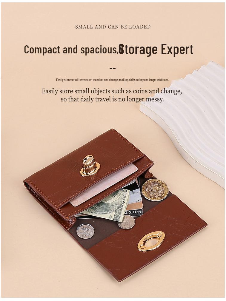 New Women's High-Capacity Bi-Fold Leather Wallet with Multi-Card Slots and Coin Purse