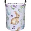 1pc, Bunny-Themed Round Collapsible Laundry Basket for Storing Clothes, Suitable for Bathroom Or Dorm Decoration, Also Great for Gift Baskets, Laundry