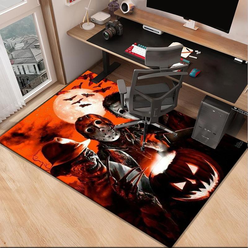 Horror Movie Icons Office Rug Chair Mat, Game Carpet, Suitable for Front Door, Bedroom, Living Room, Desk, Holiday Gift