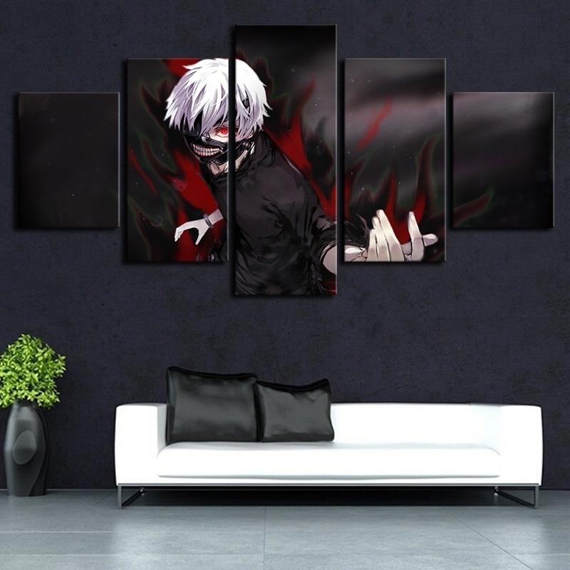 No Framed Canvas 5Pcs Kaneki Ken Zombies Wall Art Poster Picture Home Decor For Living Room Paintings Decorations