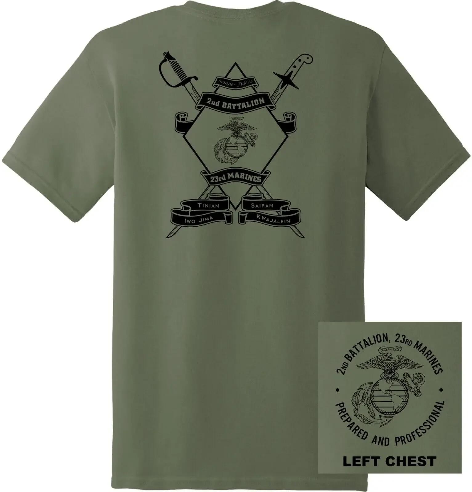 

US Marine Corps 23rd Marine Regiment 2nd Battalion TShirt 100 Cotton ONeck Short Sleeve Summer Casual Mens Tshirt Size S3XL 4XL
