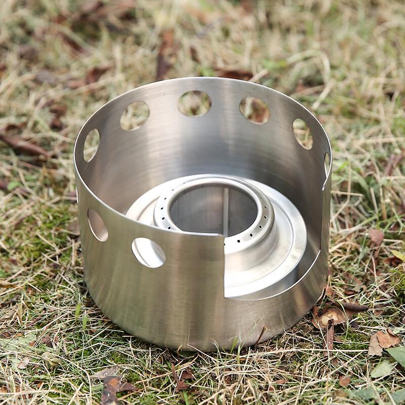 Portable Stainless Steel Alcohol Hot Pot Stove Kit with Wind Deflector