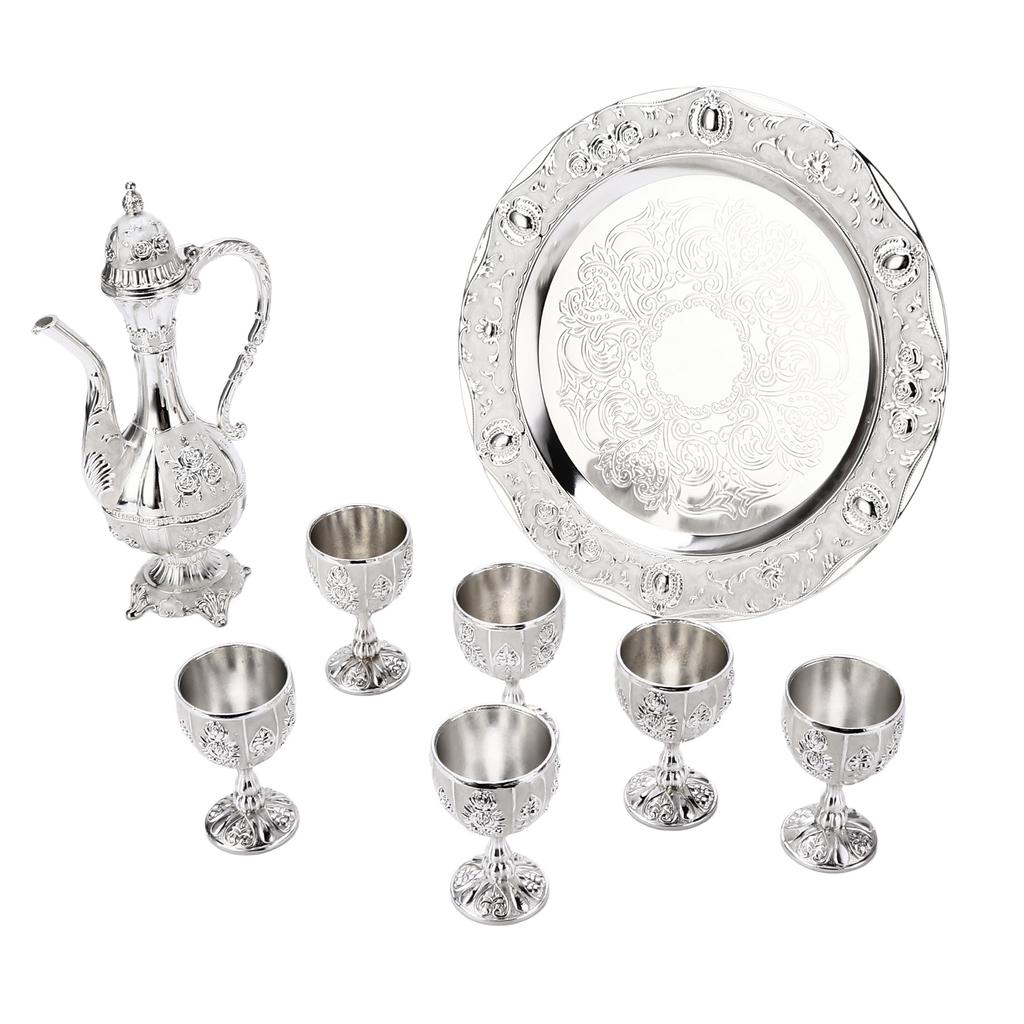Wine Glasses Silver White European Style Home Decoration Classic Wine Glass Jug Set