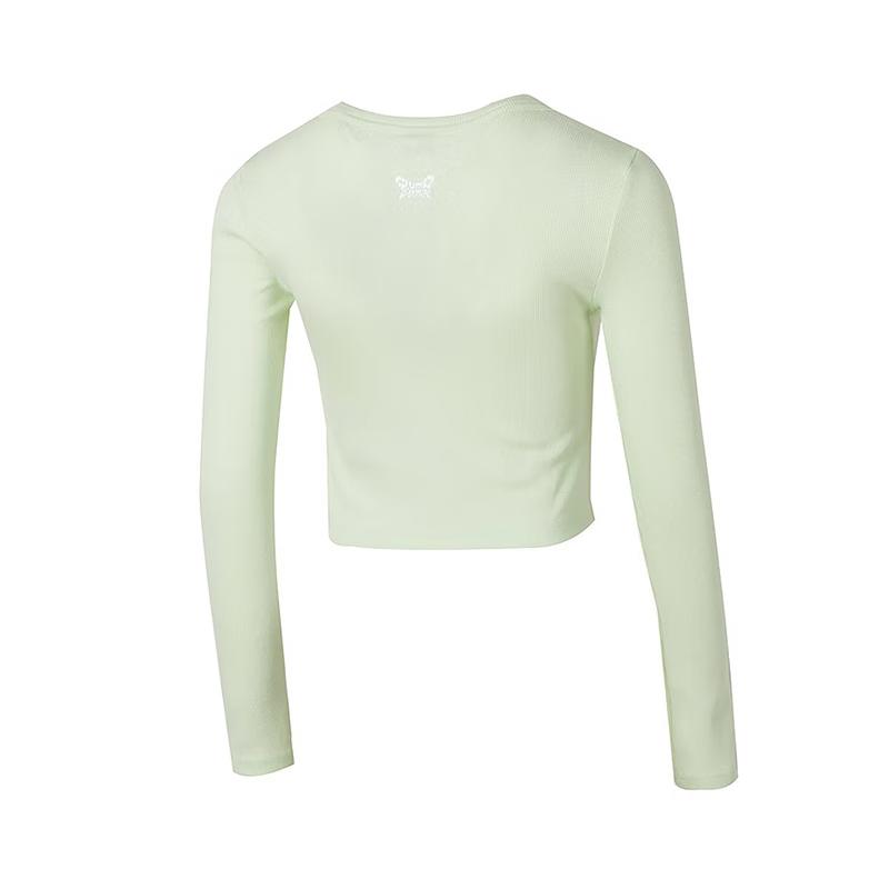PUMA Breathable Comfortable Slim Fit Long Sleeve Knit Top Women tops Green 628475-80