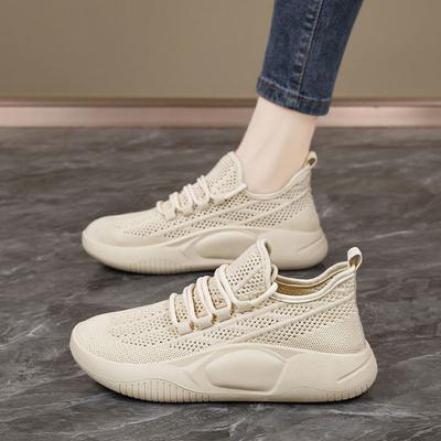 Summer Breathable Women's Shoes New Fly-woven Mesh Mesh Shoes Hollow Thin Lightweight Sports Shoes Casual Little White Shoes