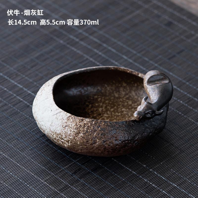 Coarse Ceramic Tea Wash Bowl Large, Multi-Use Jian Shui Water Jar, Japanese Tea Ceremony Ash Tray