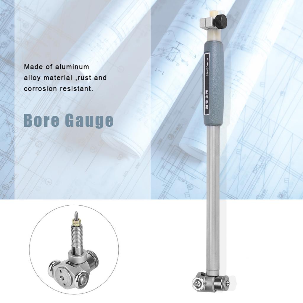 35 50mm Dial Bore Gauge Indicator with Tip Kit Aluminum Alloy Inner Diameter Meter35 50mm