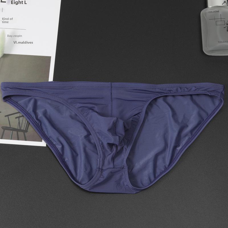 Men's Sexy Transparent Nylon Ice Silk Low Waist Briefs