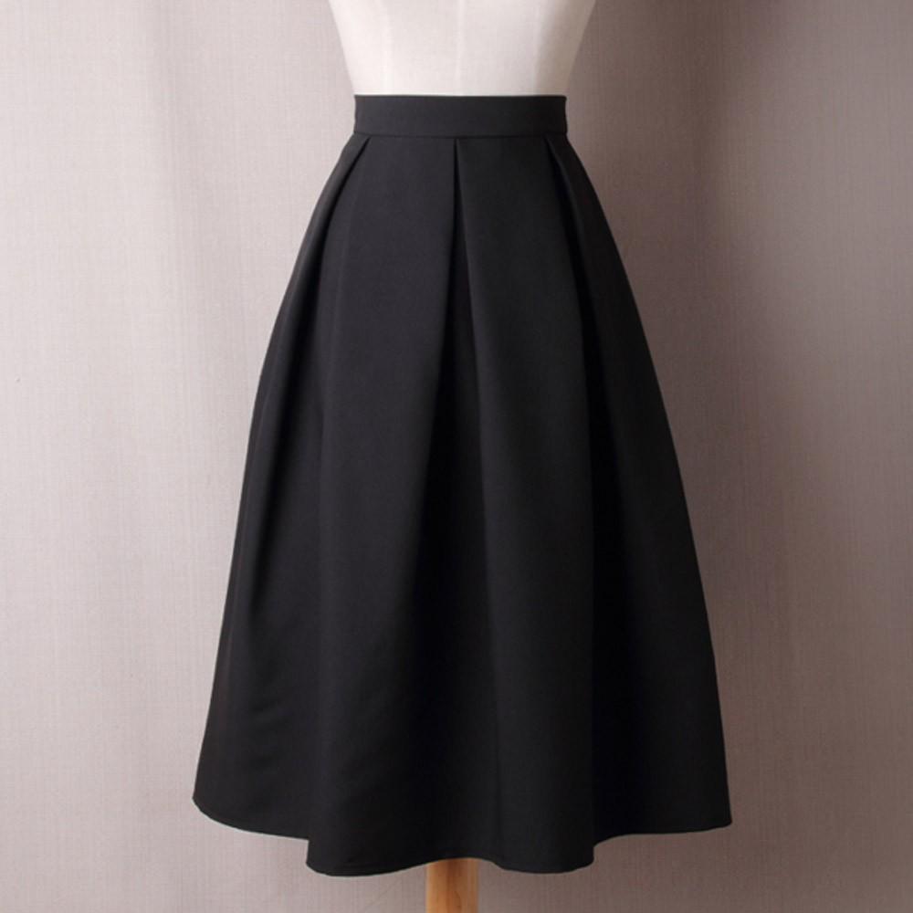Women High Waist Flared Skirt Pleated Skirt A Line Street Skirt Full Midi Skirt