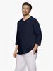 Men's V-Neck Long-Sleeve Cotton Linen Shirt - Anti-Theft Policy Applied