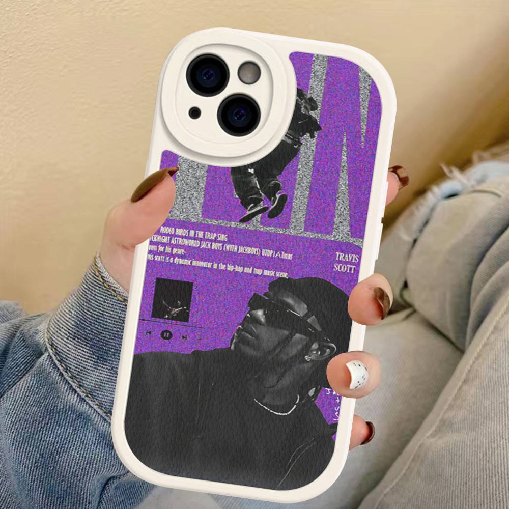 T-Travis S-ScottS Singer Phone Case For IPhone 16 15 14 13 12 11 Pro Max Plus 16E Soft Leather Cover