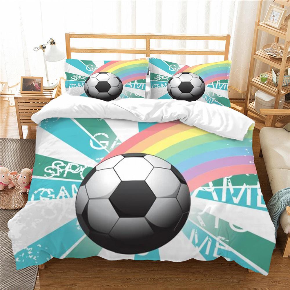 Completo Lenzuola Moda Pittura Calcio Set Letto Casa Nuovi Freschi Copripiumini Biancheria da Letto Casa Copripiumino Alta Qualità