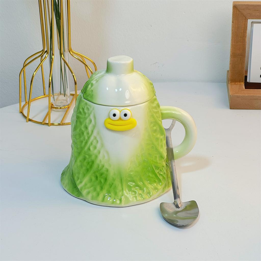 Creative and Quirky Cabbage Cup Abstract Bitter Gourd Mug for Friends Gifts for Couples Wealth Cup
