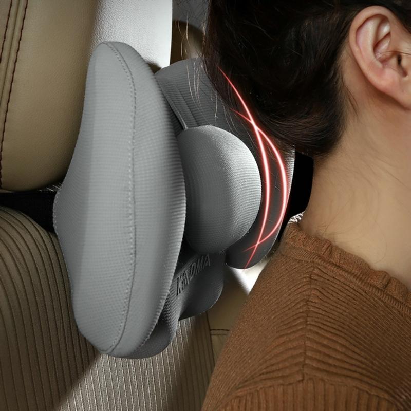 Comfortable Memory Foam Car Seat Headrest/Lumbar Support Adjustable Design Lightweight for Long Drives & Office Work