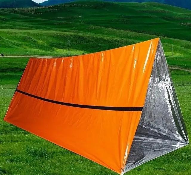 Outdoor 2-person emergency shelter survival tent kit tube tent sleeping bag waterproof outdoor first aid hot blanket reusable