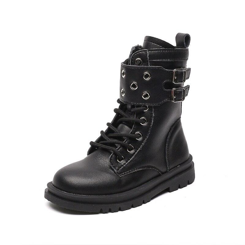 Autumn Winter Girls Boots Children Tide Boots for Big Kids Girl Motorcycle Boots Fashion Warm Cotton Rubber High Quality