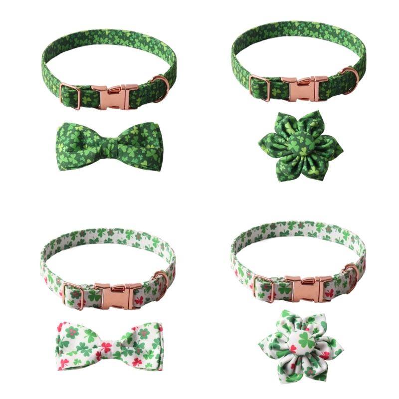 Puppy Flower Collar Festive Shamrock for Small Medium Girl Dogs Cat Dog Collar Necklace Flower Costumes