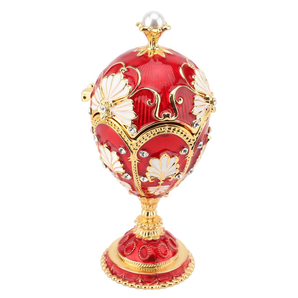 Enameled Jewelry Box Decorative Enameled Trinket Box Vintage Jewelry Organizer for Desktop and Bedroom