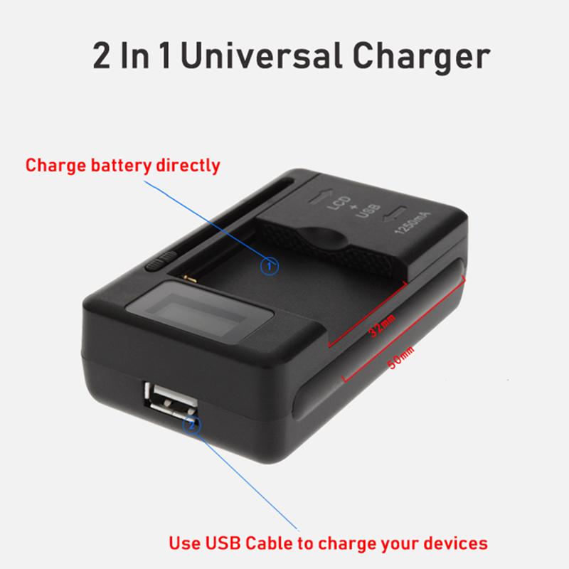 VAORLO Mobiilne akulaadija Universaalne LCD indikaatorekraan USB-porti mobiiltelefoni laadijad Aku laadimine EL USA UK PISTIK