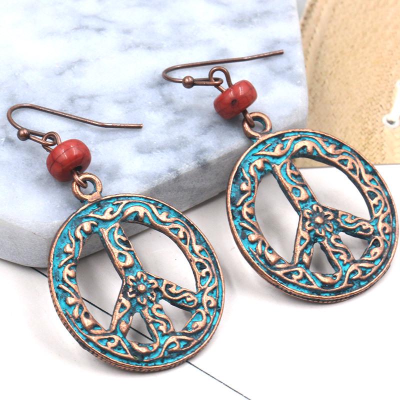 GemChic Women's New Vintage Flower Pattern Hollow Earrings Ethnic Fashion Hook Earrings Birthday Christmas Jewelry Gift