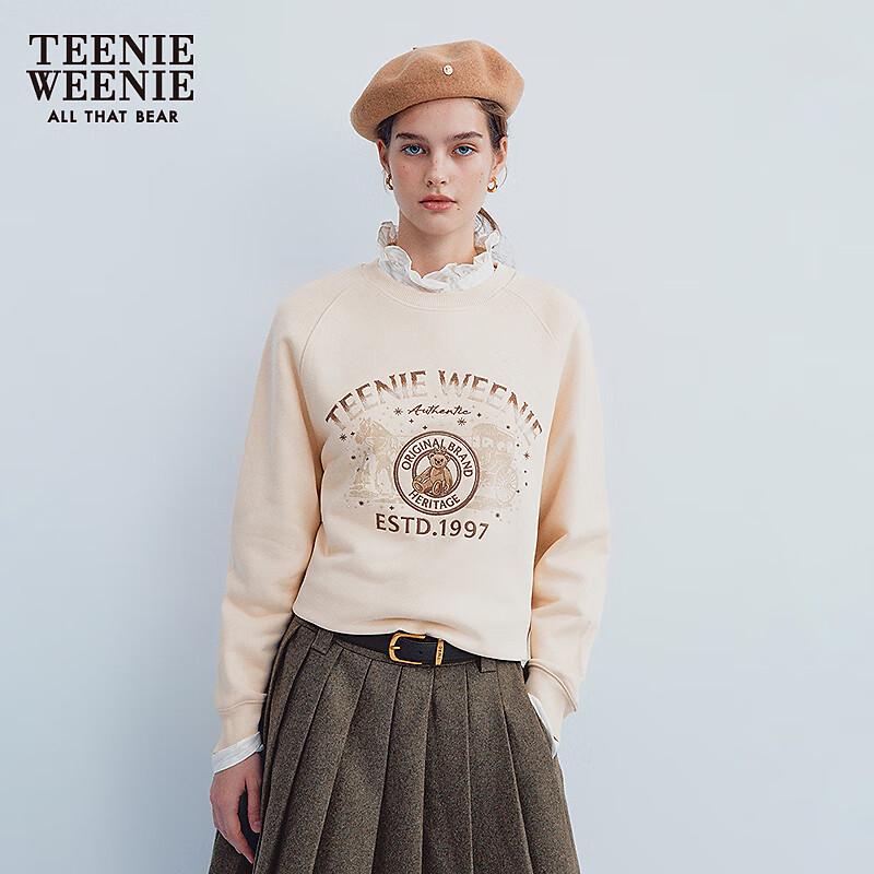 Teenie Weenie Bear Women's Embroidered Round Neck Sweatshirt
