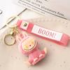 Flocking Yoga Keychain Small Pendant Cartoon Cute Doll Keychain Small Gift