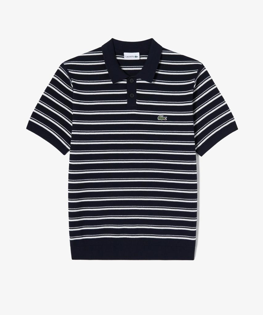 LACOSTE Men'S Multi-Stripe Boucle Mix Short Sleeve Sweater Polo Shirt Ph578E-56G 166