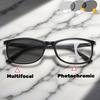 Ultralight Multifocal Pochromic Reading Glasses Women's Business Color Changing Progressive Multifocal Presbyopia Glasses