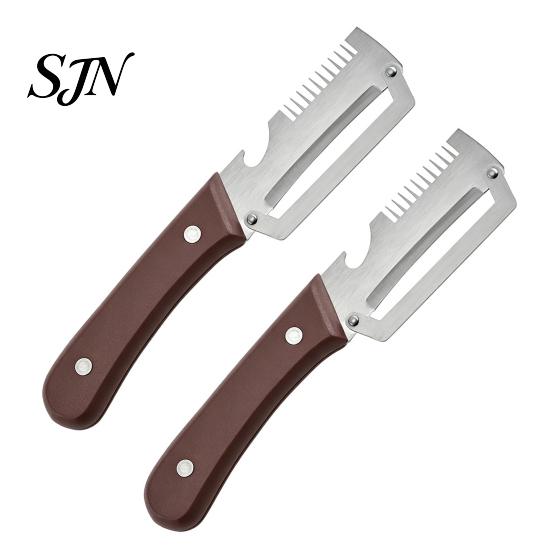 Sharp Kitchen Peeler Vegetable with Handle, 3-in-1 Stainless Steel Peeler, Scallion Shredder Efficient Fruit And Bottle Opener, Multi-Functional