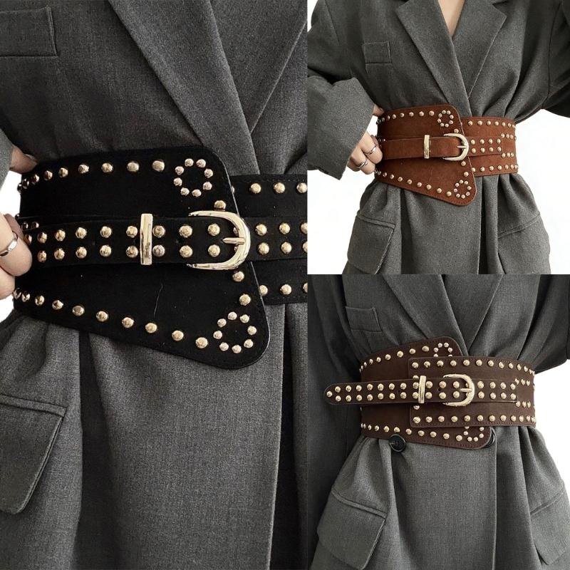 Stylish Rivet Waist Belt Adjustable PU Leather Corset For Women And Men Contemporary Waist Cincher Fashion Accessory