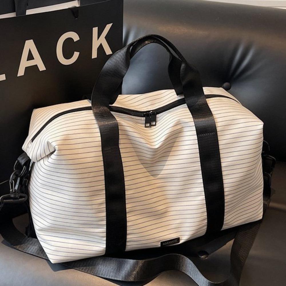 High-quality striped waterproof leisure sports fitness bag, business trip shoulder bag for men and women, new boarding bag