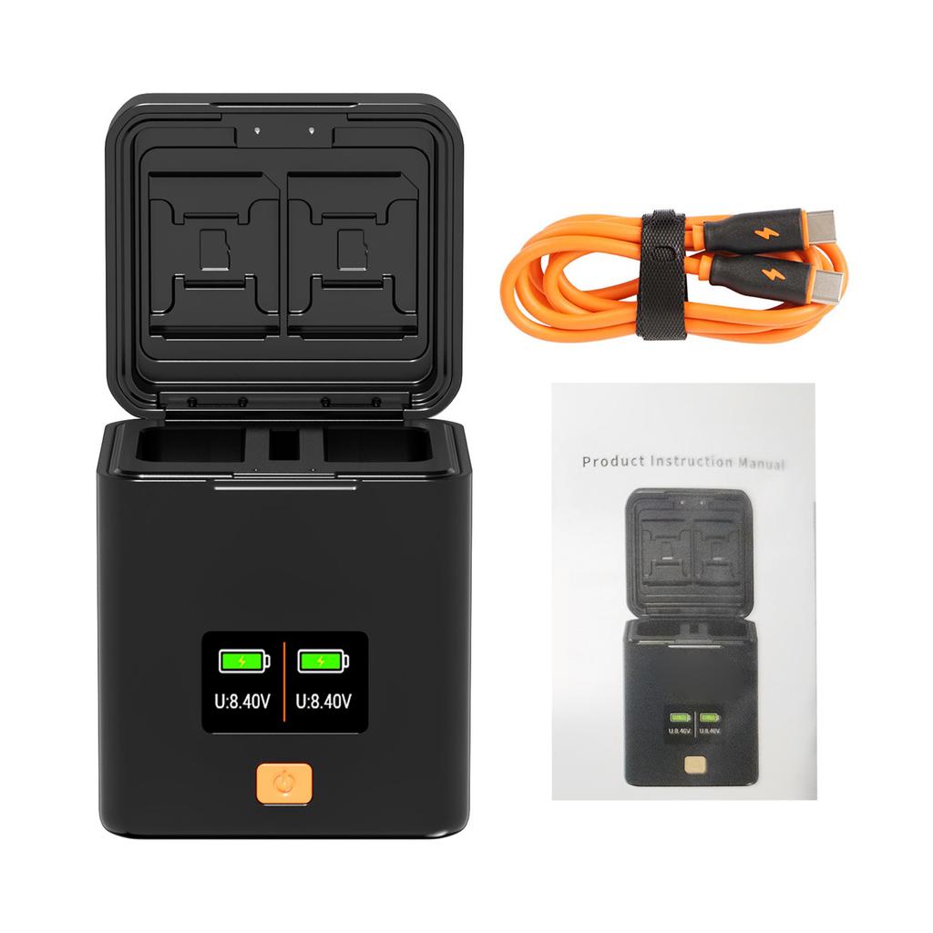 Camera Battery Charging Case for EN-EL25 EN-EL25A Batteries 2-slot Battery R with Card Slots Screen PD Fast Charging Box Compatible with Ni