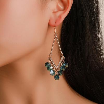 Fashion Geometric Tassel Earrings National Style Long Paragraph Fairy Earrings Trend Female Jewelry AVE