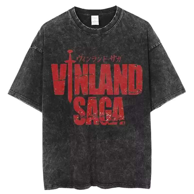 VINLAND SAGA Manga Graphic Tshirt Thorfinn T Shirt Mens Clothing Short Sleeve Tee Cotton Harajuku Washed Oversized Tshirt
