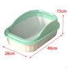 Cat Litter Box Open Top Pet Tray Easy to Clean Anti Splashing Pan Potty Toilet Bedpan