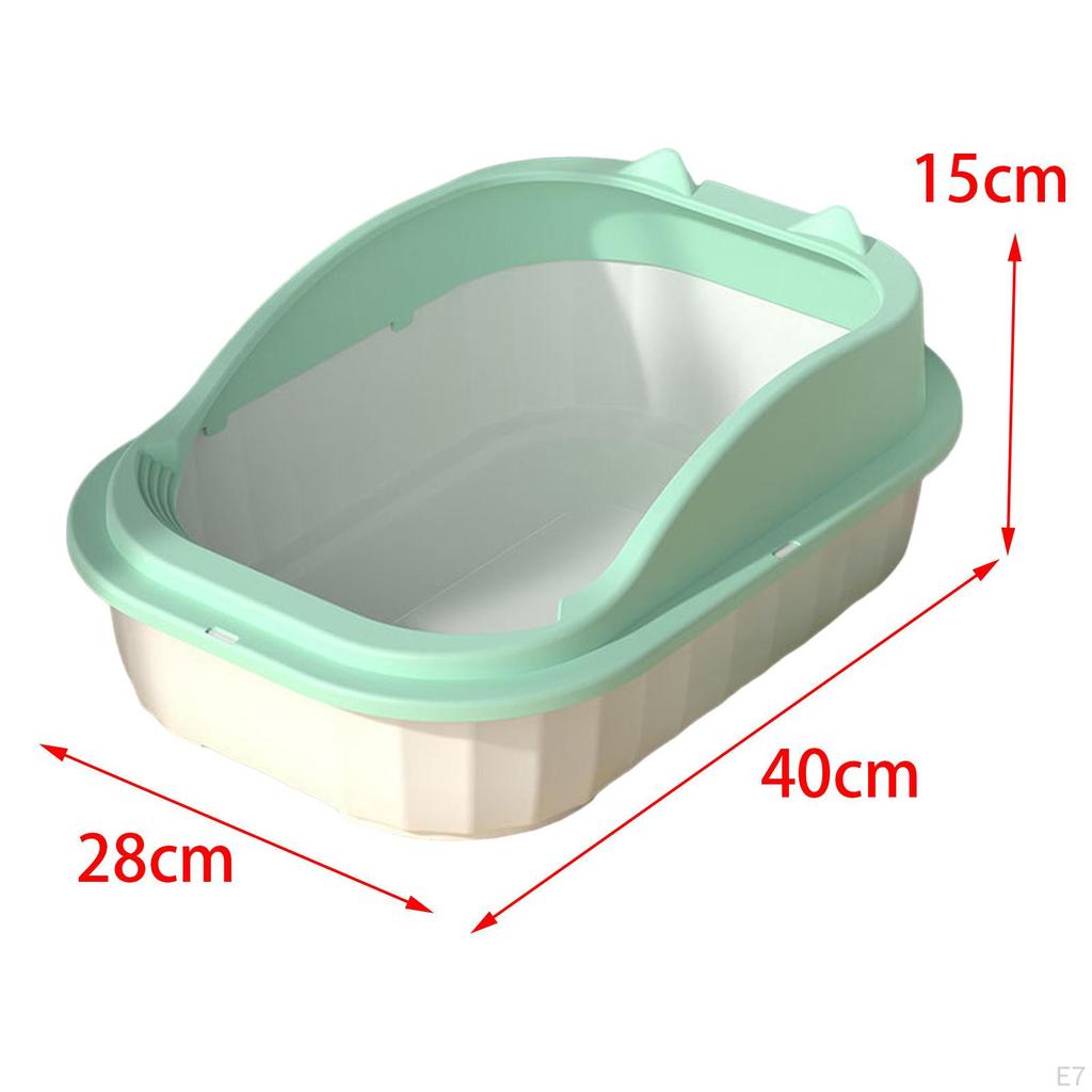 Cat Litter Box Open Top Pet Tray Easy to Clean Anti Splashing Pan Potty Toilet Bedpan