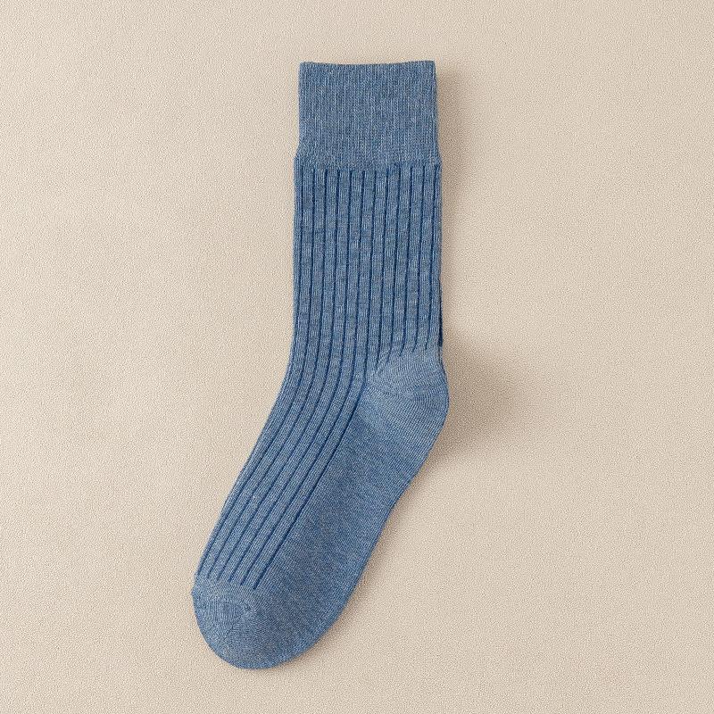 Female Spring and Autumn Tide Retro Pure Color All Go Together To Smoke In The Tube Cotton Socks