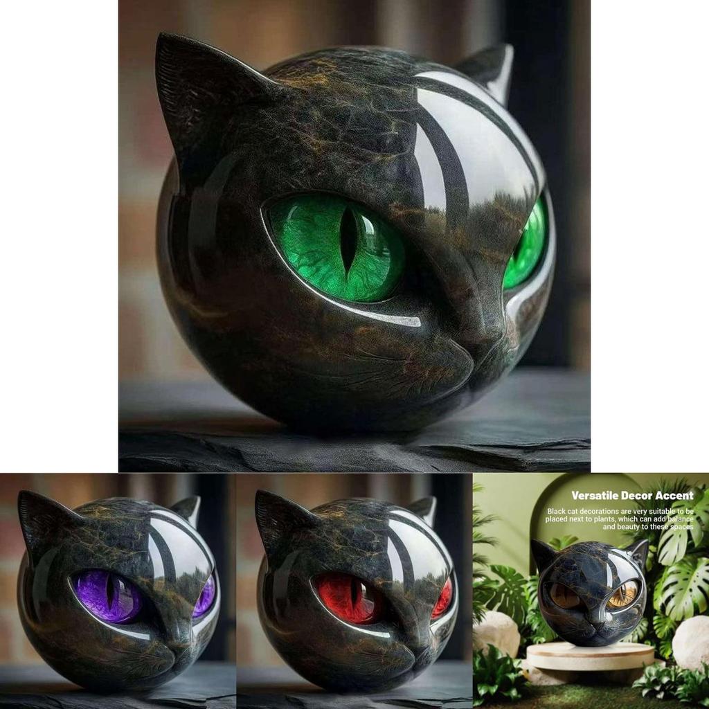 Creative Stone Patterned Cat Resin Ornaments For Party Decor And Giftgiving