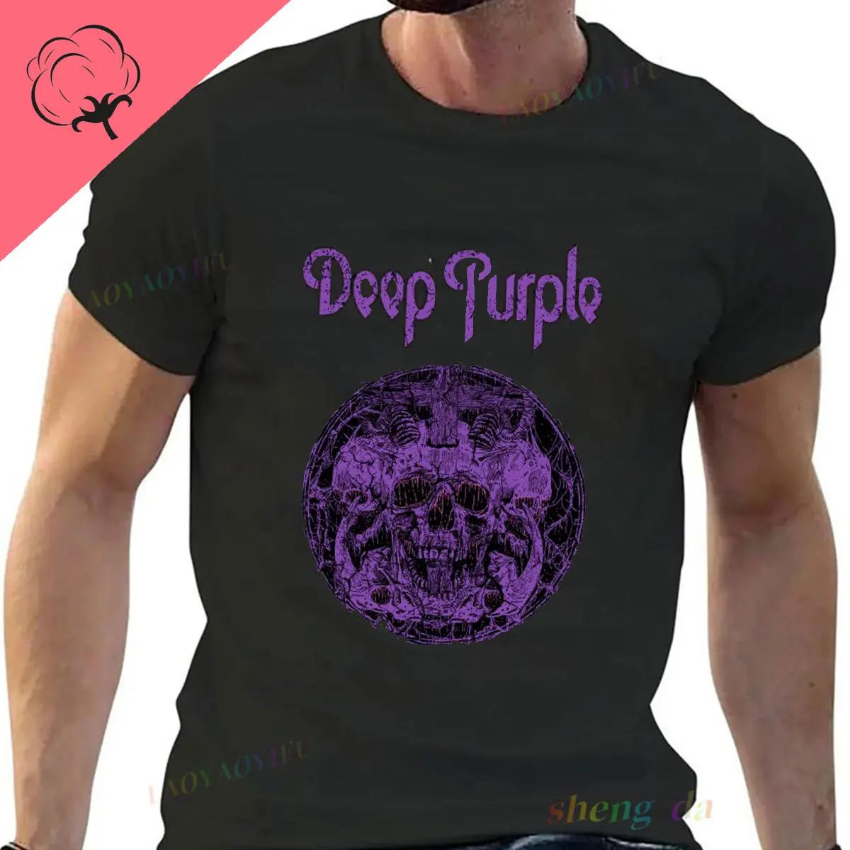 

New in Tops Vintage Style Clothes Pure Cotton Summer Short Sleeve Unisex Women Unisex Deep Purple Heavy Metal Rock Band TShirt 3XL