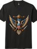 Patriotic Bald Eagle Sword T-Shirt - USA Flag Unisex Veteran Tee