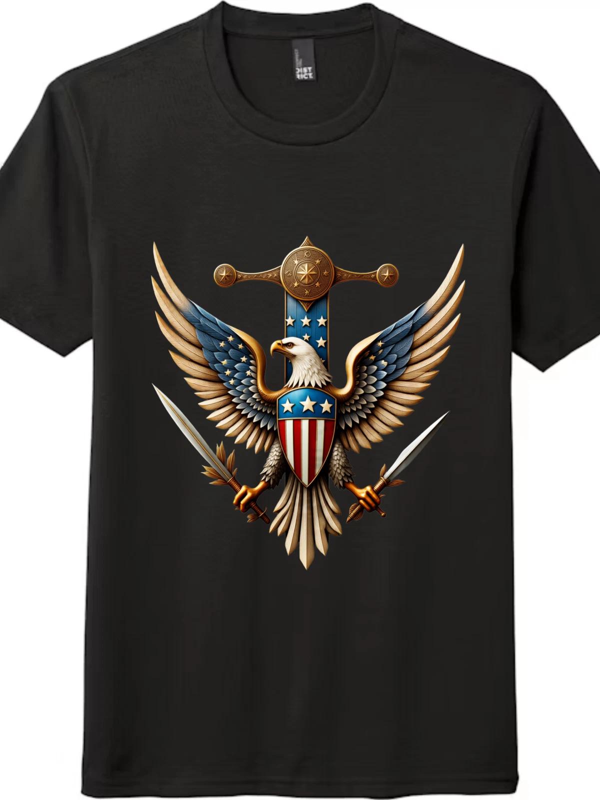 Patriotic Bald Eagle Sword kids boys T-Shirt - USA Flag Unisex Veteran kids boy kids boy tee 140