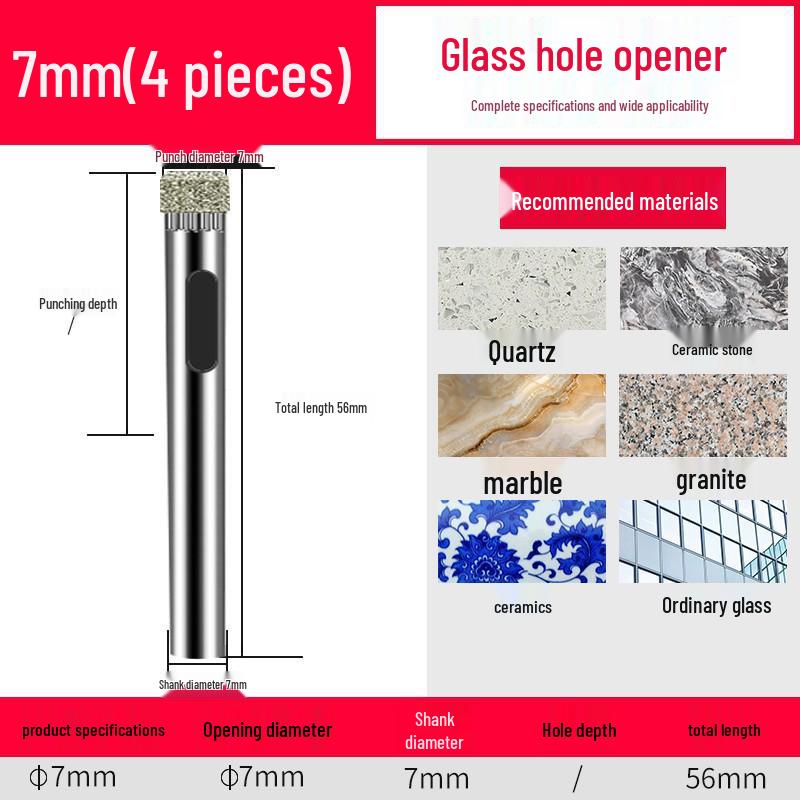 Emery Glass & Tile Drill Bit, 3-200mm Rotary Hole Saw for Marble