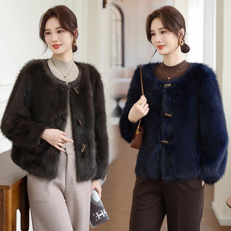 High-end winter fur integrated jacket with noble temperament and new medium mink fur coat