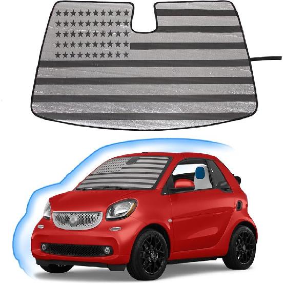 Windshield Sunshade for Benz Smart Fortwo Forfour 453 451 450 2016-2021 Front Window Sun Shade Foldable Reflective Sun Visor Custom Sunscreen UV