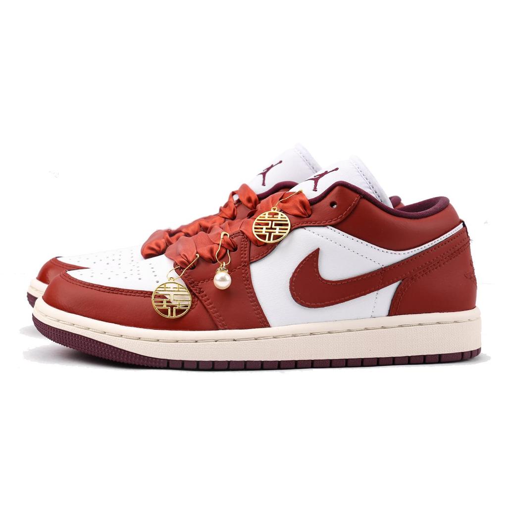 Jordan Air Jordan 1 Slip Resistant Coverage Low Top Vintage Basketball Shoes Women's True Red DC0774-161(Team59-)