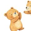 Bear Design Window Sticker, Self-Adhesive Waterproof Wall Decal for Living Room Bedroom Entrance Hall Home Decor