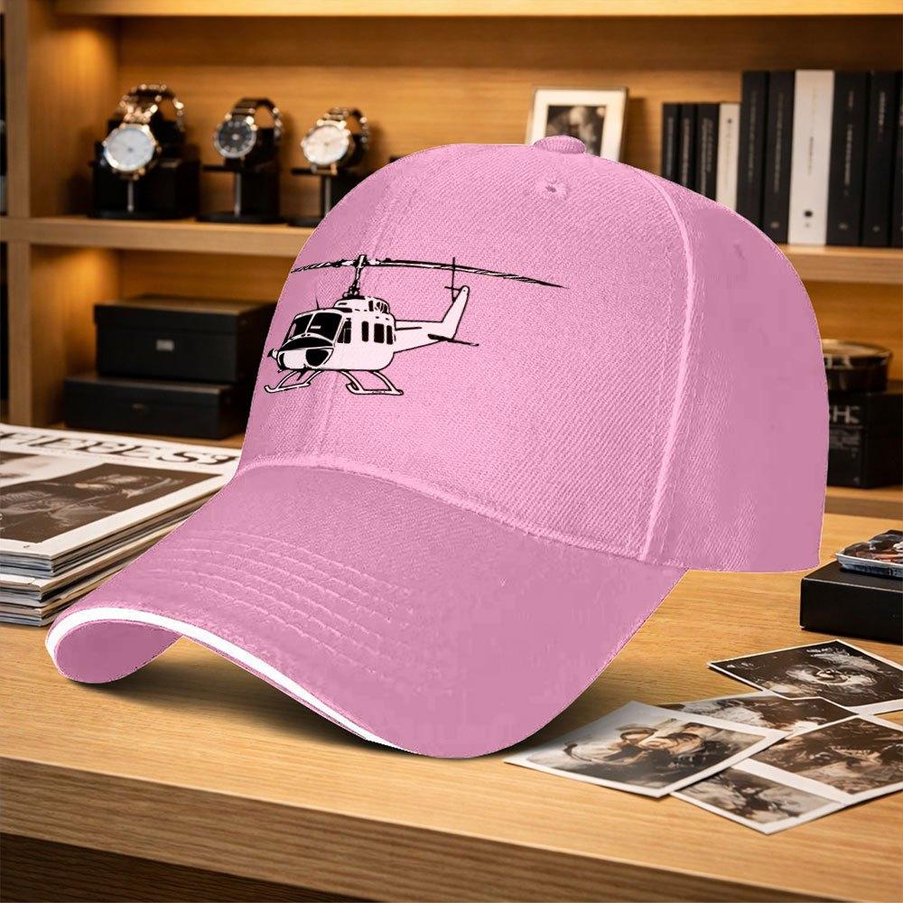 Helicopter Print Adjustable Baseball Cap Unisex Duckbill Hat for Fishing Golf Camping Hiking